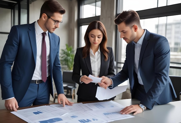 two business man woman discussing project_878233 11873